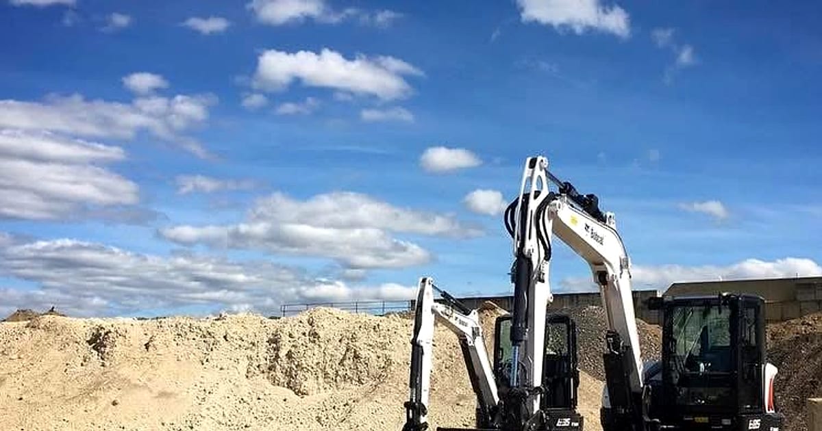 Excavator on a bulk earthworks site